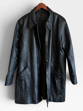Vintage Leather Fall Coat Perfection